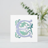 Invitation Fleur de lis E Monogramme (Debout devant)