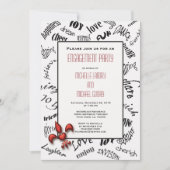 Invitation Fleur de lis Expressions de coeur (Devant)