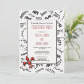 Invitation Fleur de lis Expressions de coeur (Debout devant)