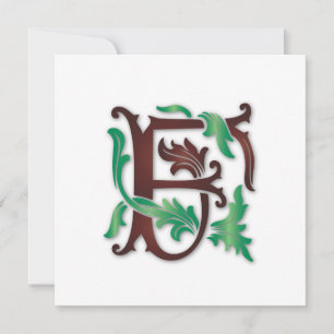 Invitation Fleur de lis F Monogramme