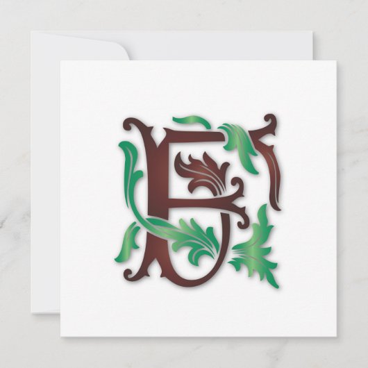 Invitation Fleur de lis F Monogramme (Devant)