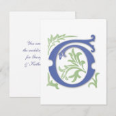 Invitation Fleur de lis G Monogramme (Devant / Derrière)