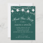 Invitation Fleur de Lis | Green Mardi Gras Party (Devant)