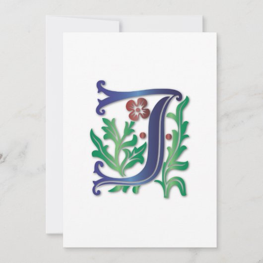 Invitation Fleur de lis J Monogramme (Devant)