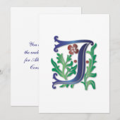 Invitation Fleur de lis J Monogramme (Devant / Derrière)