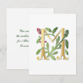 Invitation Fleur-de-lis M Monogramme (Devant / Derrière)
