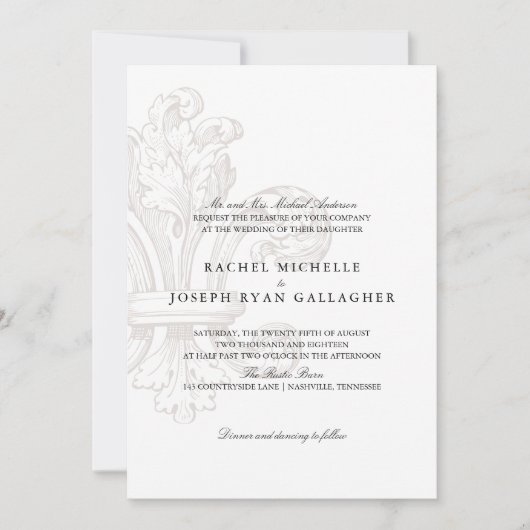 Invitation Fleur de lis | Mariage (Devant)