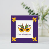 Invitation Fleur de Lis Mask Mardi Gras (Debout devant)