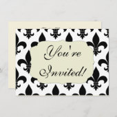 Invitation Fleur de lis Motif Classic (Devant / Derrière)