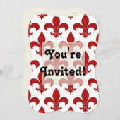 Invitation Fleur de lis Motif Classic (Devant / Derrière)