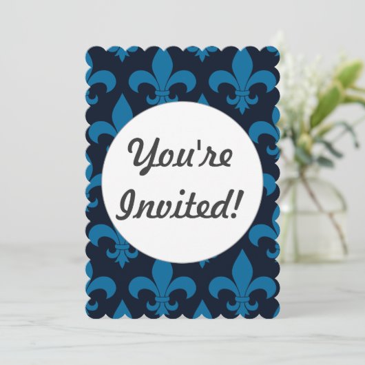 Invitation Fleur de lis Motif Classic (Debout devant)