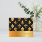 Invitation Fleur de Lis/noir + or (Debout devant)