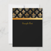 Invitation Fleur de Lis noire + or de PixDezines (Dos)