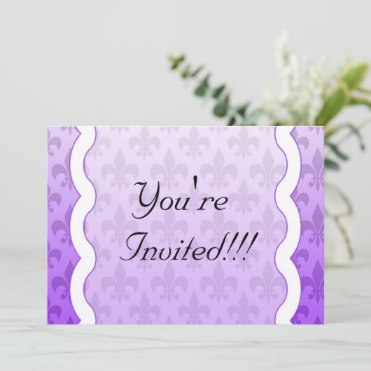 Invitation Fleur De Lis - Purple (Debout devant)