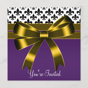 Invitation Fleur de Lis Purple & Gold