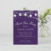 Invitation Fleur de Lis | Purple Moody Mardi Gras (Debout devant)