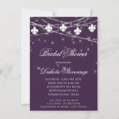 Invitation Fleur de Lis | Purple Moody Theme Douche (Devant)