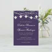 Invitation Fleur de Lis | Purple Moody Theme Mariage (Debout devant)