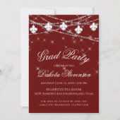 Invitation Fleur de Lis | Red Theme Graduation Party (Devant)