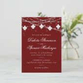 Invitation Fleur de Lis Rouge foncé | Mariage criminel (Debout devant)
