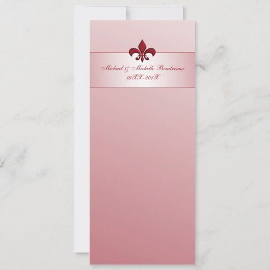 Invitation Fleur de Lis Rubis Anniversaire (Dos)