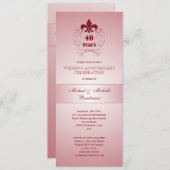 Invitation Fleur de Lis Rubis Anniversaire (Devant / Derrière)