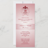 Invitation Fleur de Lis Rubis Anniversaire (Devant)