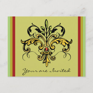 Invitation Fleur de lis Xmas