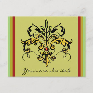 Invitation Fleur de lis Xmas