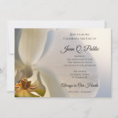 Invitation Fleur de l'orchidée blanche Célébration de la vie  (Devant)