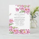 Invitation Fleur de lotus à l'aquarelle Douche virtuelle indi (Debout devant)