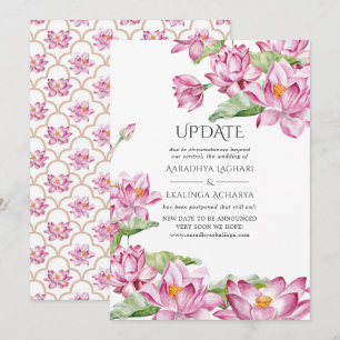 Invitation Fleur de lotus aquarelle Mise à jour du mariage in