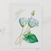Invitation Fleur de lotus égyptienne vintage (Devant / Derrière)