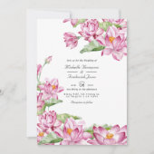 Invitation Fleur de Lotus Mariage Indien QR Code RSVP (Devant)