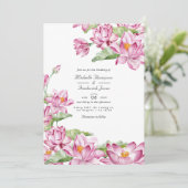 Invitation Fleur de Lotus Mariage Indien QR Code RSVP (Debout devant)