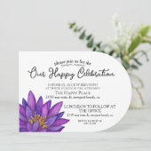 Invitation Fleur de lotus peinte à la main (Debout devant)