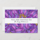 Invitation Fleur de lotus peinte à la main (Devant)