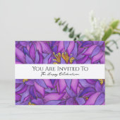 Invitation Fleur de lotus peinte à la main (Debout devant)