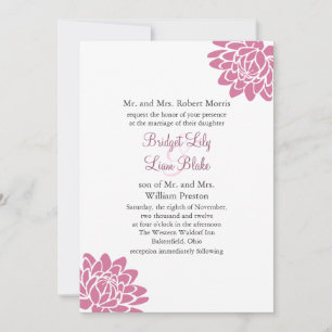 Invitation Fleur de Lotus rose 2 (blanc)