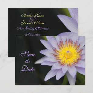 Invitation Fleur de lotus violette mariage à retenir la date