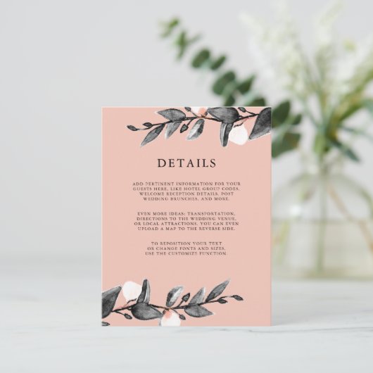 Invitation Fleur de lune | Détails du client mariage rose (Debout devant)