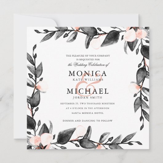 Invitation Fleur de lune | mariage botanique moderne (Devant)