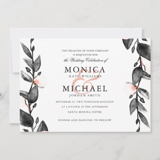 Invitation Fleur de lune | mariage botanique moderne (Devant)
