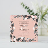 Invitation Fleur de lune | mariage botanique moderne rose (Debout devant)