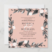 Invitation Fleur de lune | mariage botanique moderne rose (Devant)