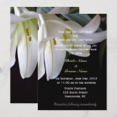 Invitation fleur de lys blanc printemps, été, mariage de vaca (Devant / Derrière)