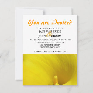 Invitation Fleur de lys calla jaune