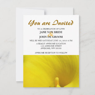 Invitation Fleur de lys calla jaune