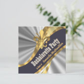 Invitation Fleur de lys en or et argent (Debout devant)