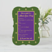 Invitation Fleur de lys Mardi Gras (Debout devant)